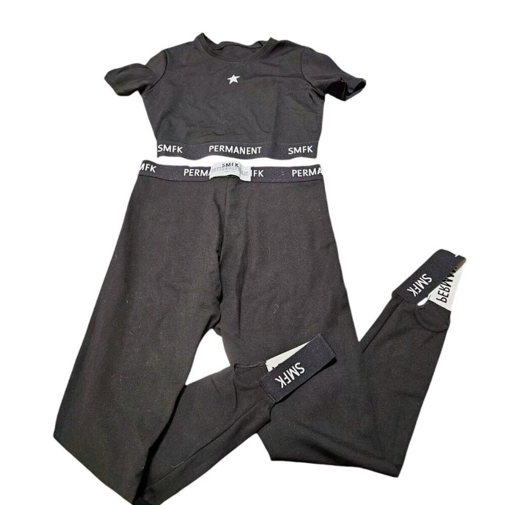 SMFK Cotton Republic Leggings Set  Women's Large Black See Measurements